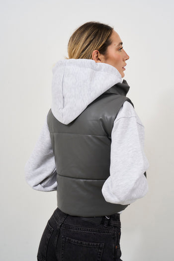 Gilet donna imbottito grigio - 4