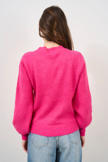 Maglia donna fucsia con strass - 4