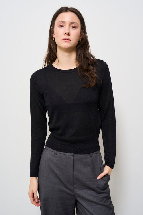 Maglia donna girocollo nero