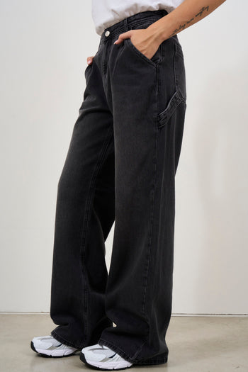 Dark grey cargo women's jeans - 3