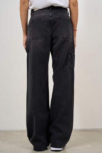 Dark grey cargo women's jeans - 6