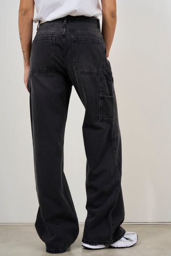 Dark grey cargo women's jeans - 7