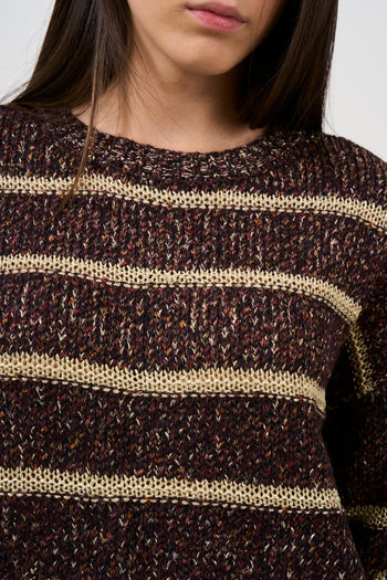 Women's brown and gold striped sweater - 3