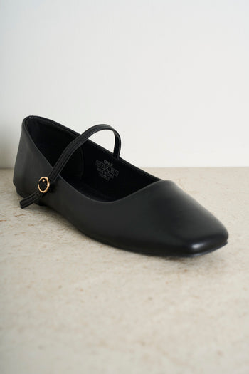 Black eco leather women's ballerina - 3