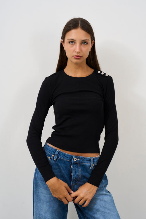 Women's black long sleeve shirt