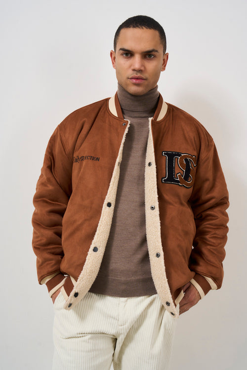 Brown double-face men's jacket