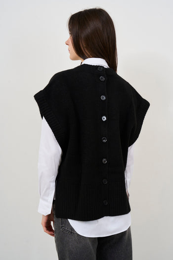 Gilet donna in maglia nero - 4