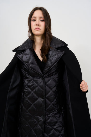 Women's long black coat with down interior - 5