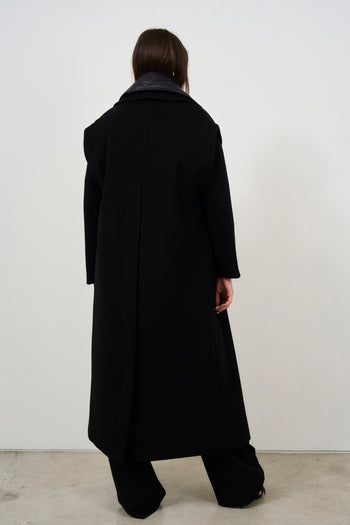 Cappotto donna lungo nero con interno in piumino - 7