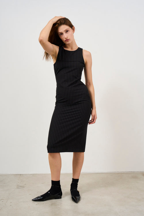 Black pinstripe women's dress