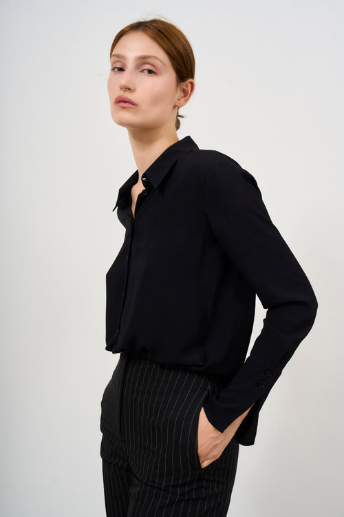 Women's black viscose shirt - 2