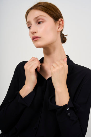 Women's black viscose shirt - 5