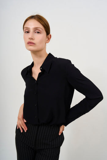 Women's black viscose shirt - 6