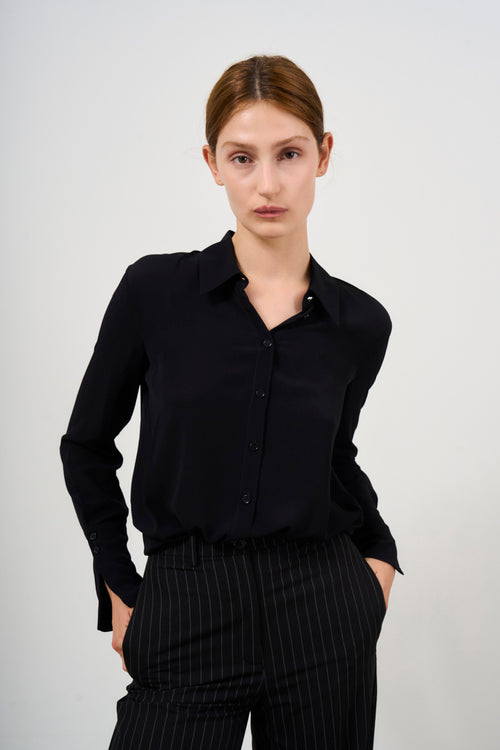 Women's black viscose shirt