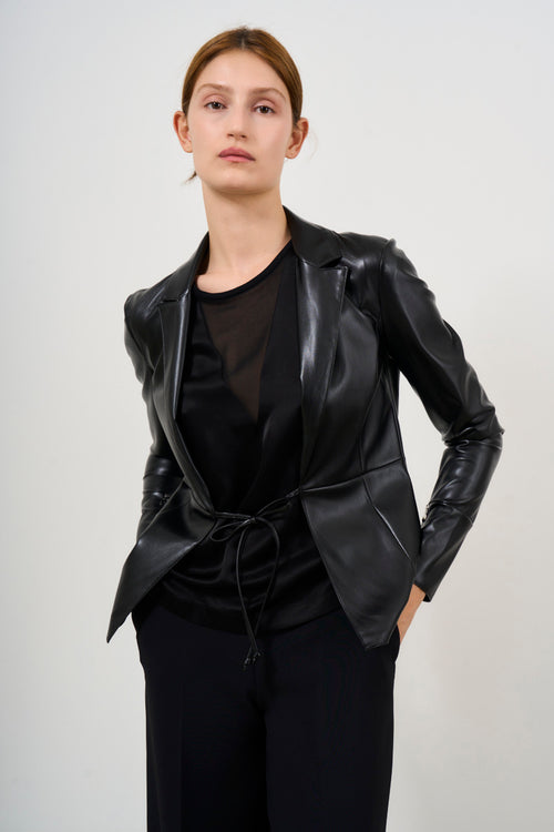 Women's black shirt jacket