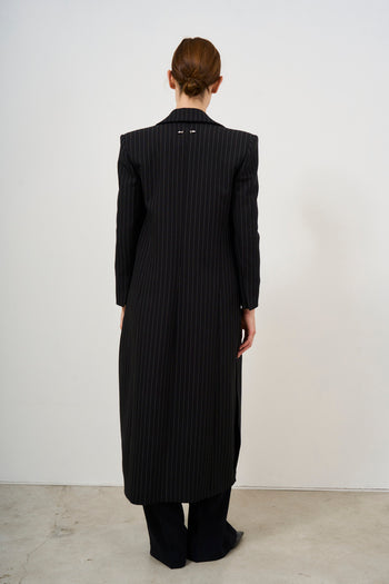 Women's long pinstriped coat - 4