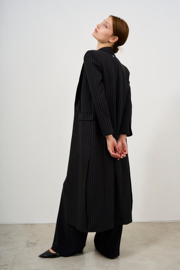 Women's long pinstriped coat - 5