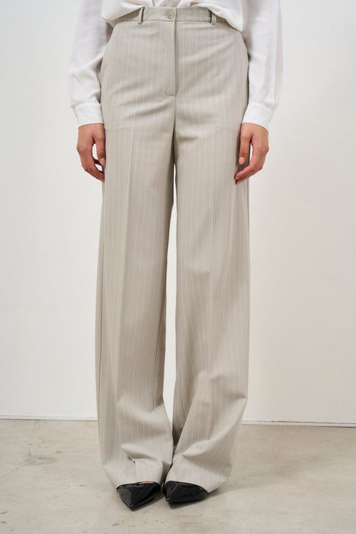 Pantalone donna gessato grigio - 2