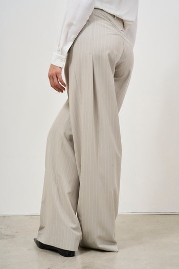 Pantalone donna gessato grigio - 6