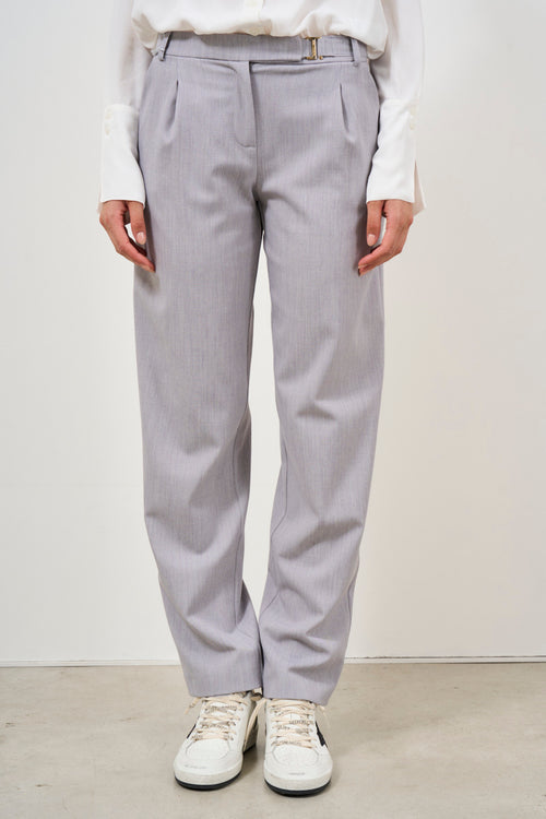 Pantalone donna grigio con gancio - 2