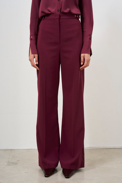 Women's flare burgundy trousers - 2