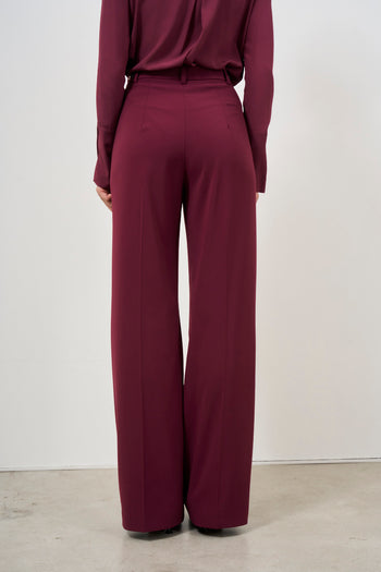 Women's flare burgundy trousers - 7