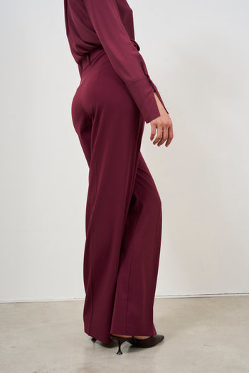 Women's flare burgundy trousers - 8