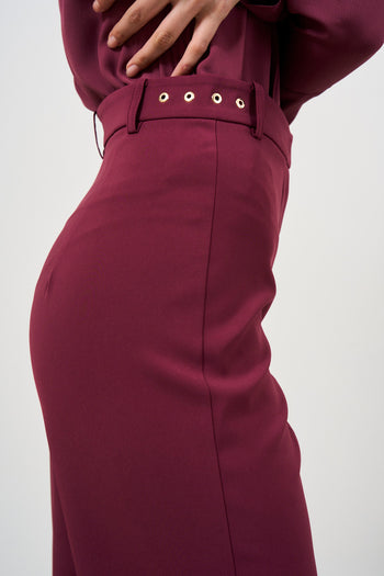 Women's flare burgundy trousers - 9