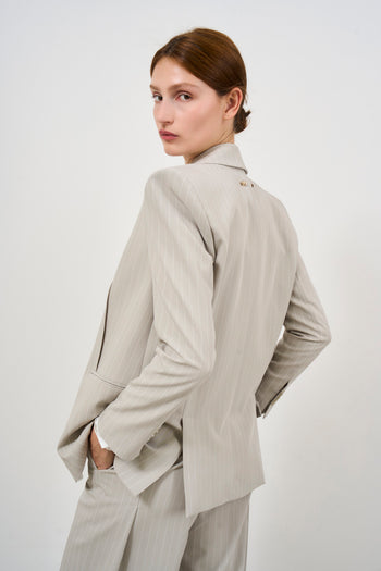 Women's grey pinstriped jacket - 4