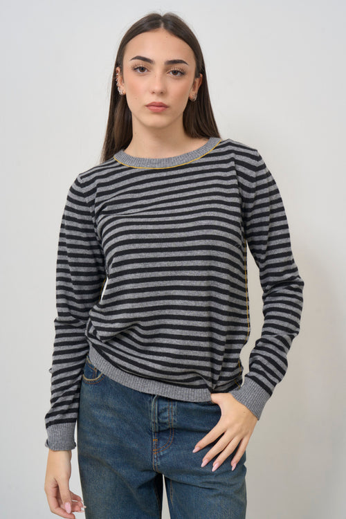 Women's striped crew neck sweater