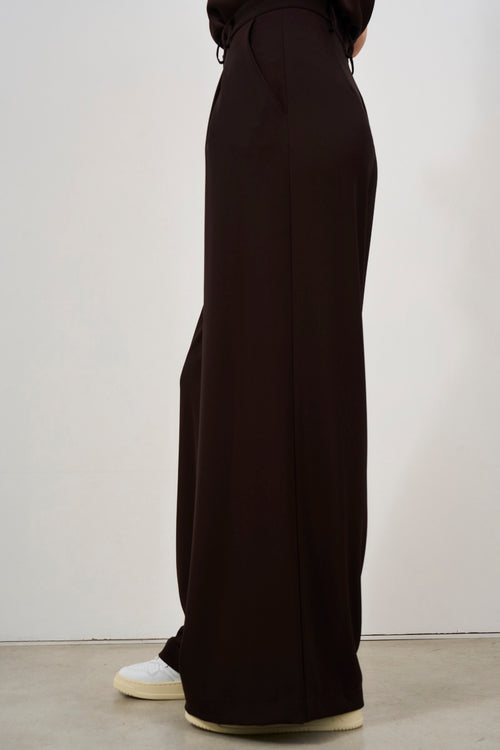 Brown palazzo pants for women - 2