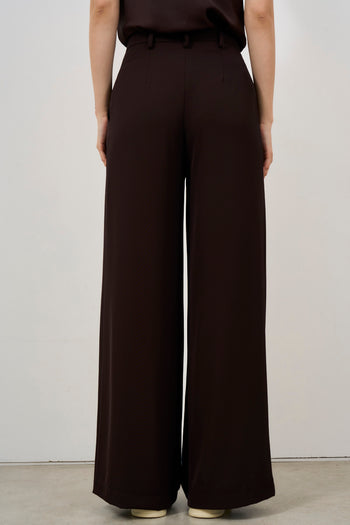 Brown palazzo pants for women - 3