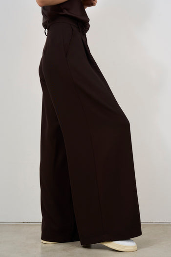 Brown palazzo pants for women - 4