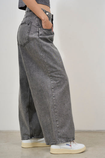 Jeans donna wide leg grigio - 6