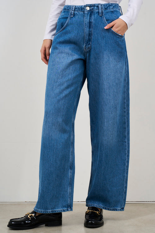 Women's palazzo jeans in denim - 2