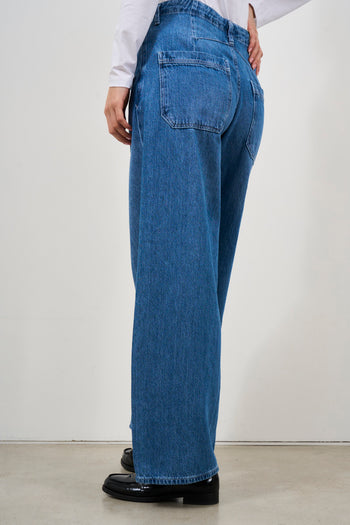 Women's palazzo jeans in denim - 4