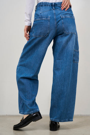 Women's palazzo jeans in denim - 5