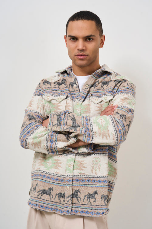 Aztec pattern men's shirt - 2