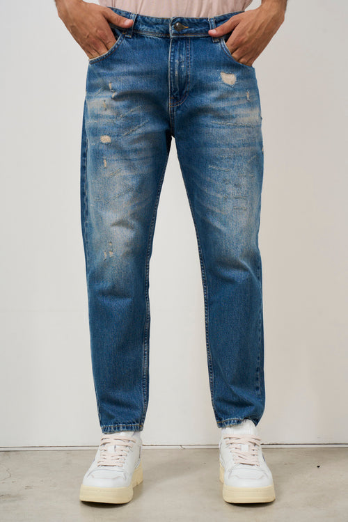 Jeans uomo regular con rotture