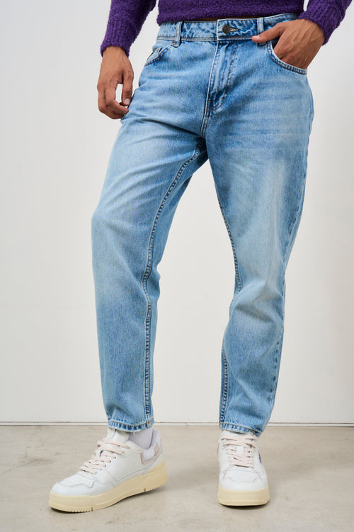 Jeans uomo tapered in denim chiaro - 2