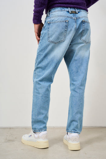 Jeans uomo tapered in denim chiaro - 4