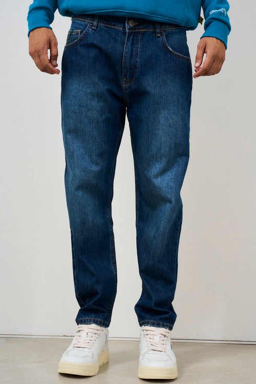 Jeans uomo tapered in denim scuro - 1