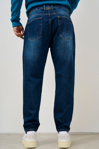 Jeans uomo tapered in denim scuro - 4