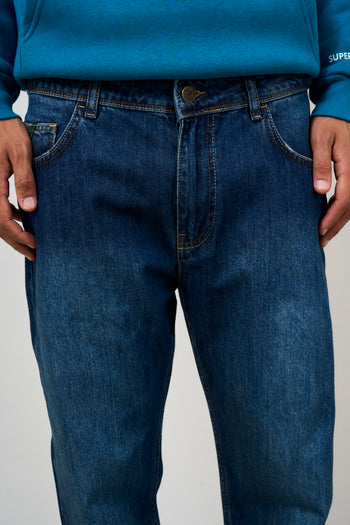 Jeans uomo tapered in denim scuro - 7