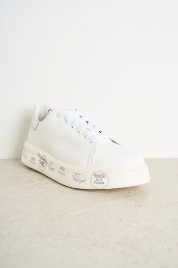 White and silver women's sneakers - 4