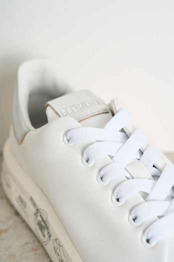 White and silver women's sneakers - 5