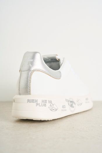 White and silver women's sneakers - 6