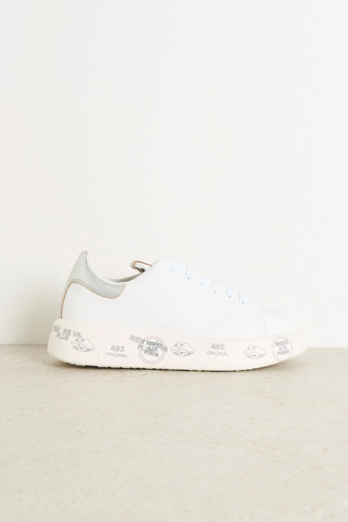 White and silver women's sneakers