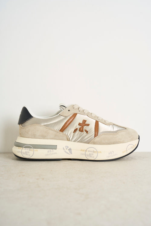 Sneakers donna CASSIE beige e argento - 2