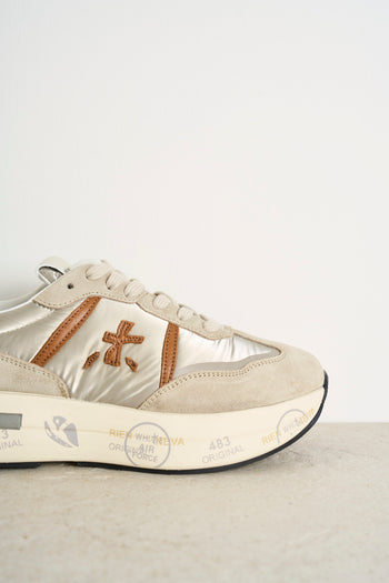 Sneakers donna CASSIE beige e argento - 3